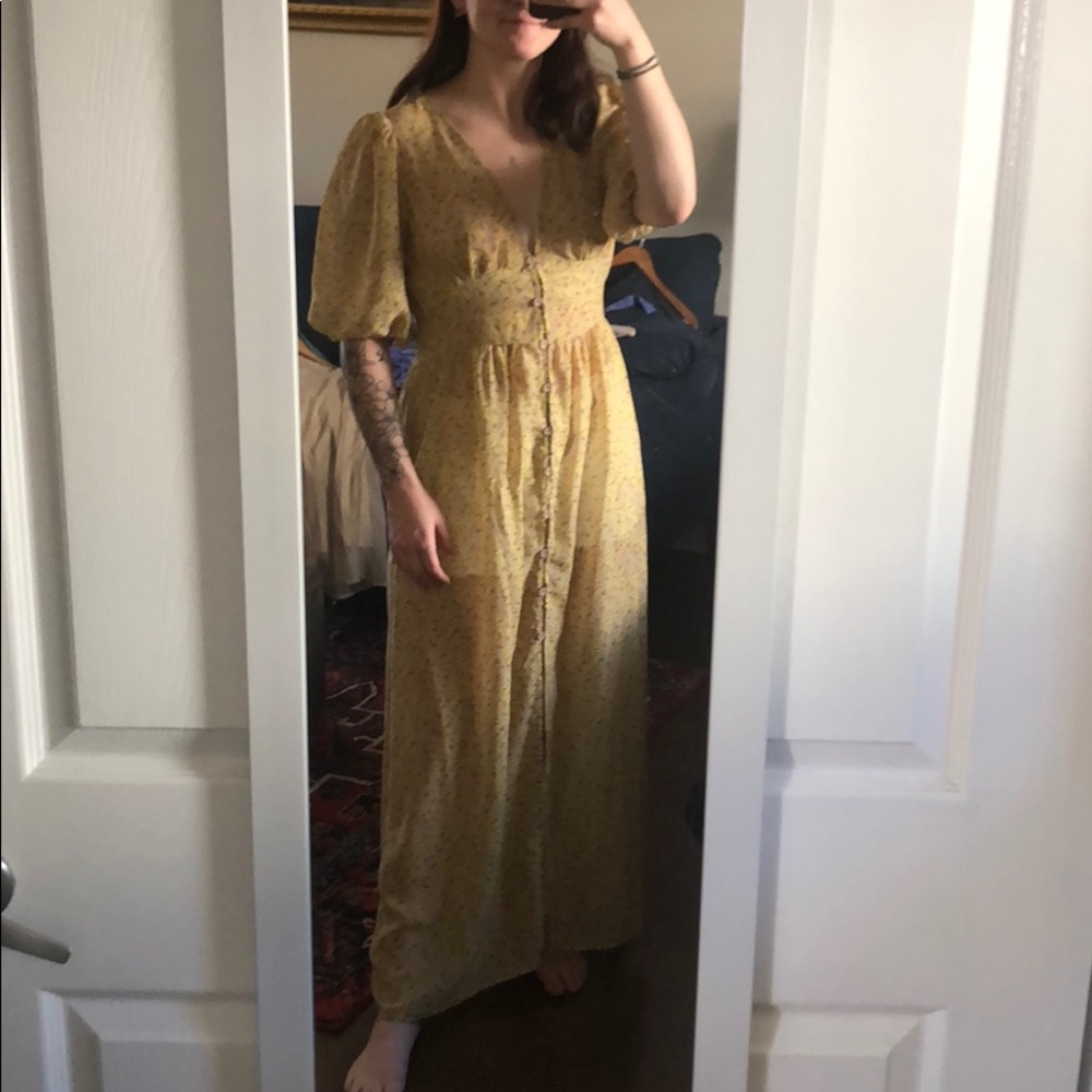 Yellow floral dress